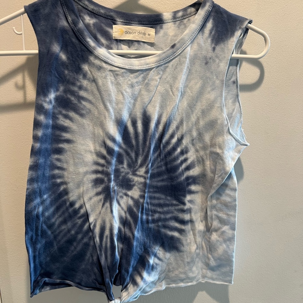 Ocean Drive Blue Tie-Dye Women's Top